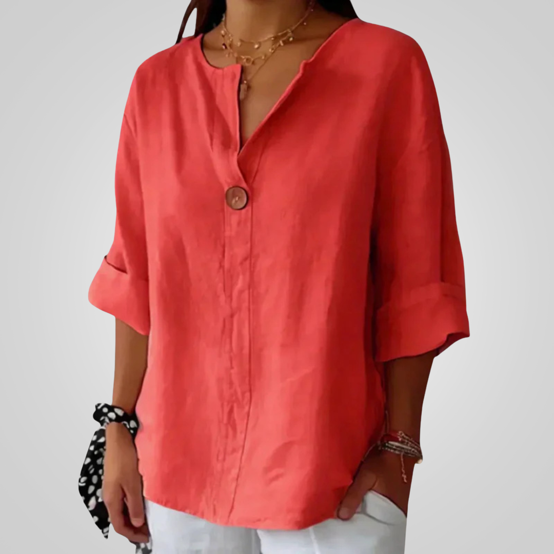 Womens_Linen_Shirt_V_Neck_with_3_4_Roll_Up_Sleeves_2