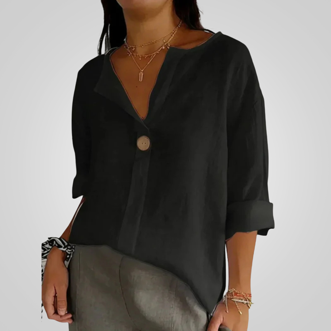 Womens_Linen_Shirt_V_Neck_with_3_4_Roll_Up_Sleeves_3