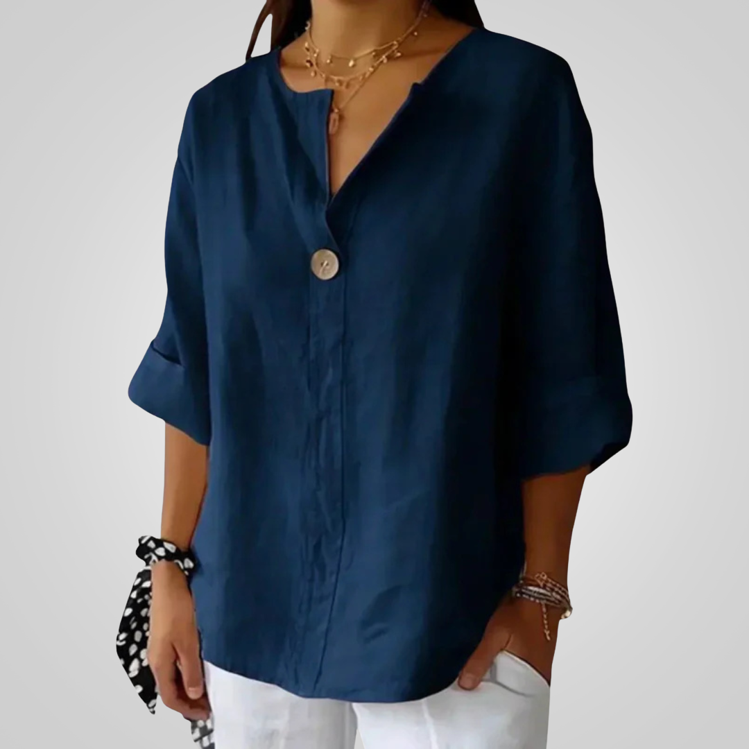 Womens_Linen_Shirt_V_Neck_with_3_4_Roll_Up_Sleeves_5