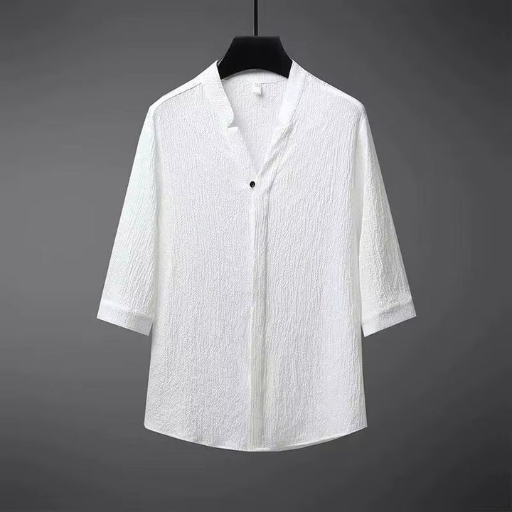 Womens_Linen_Two_Piece_Set_V_neck_shirt_and_pants_2
