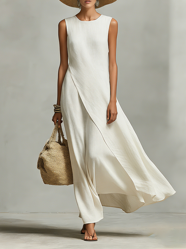 Womens_Linen_look_Maxi_Dress_Sleeveless_and_Flowing_1