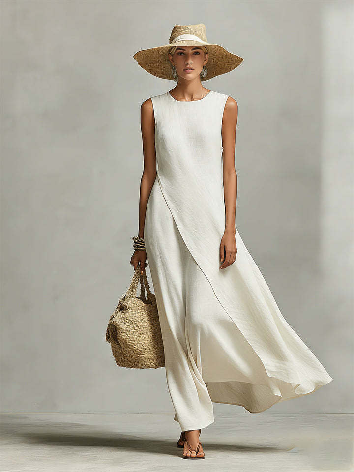 Womens_Linen_look_Maxi_Dress_Sleeveless_and_Flowing_2