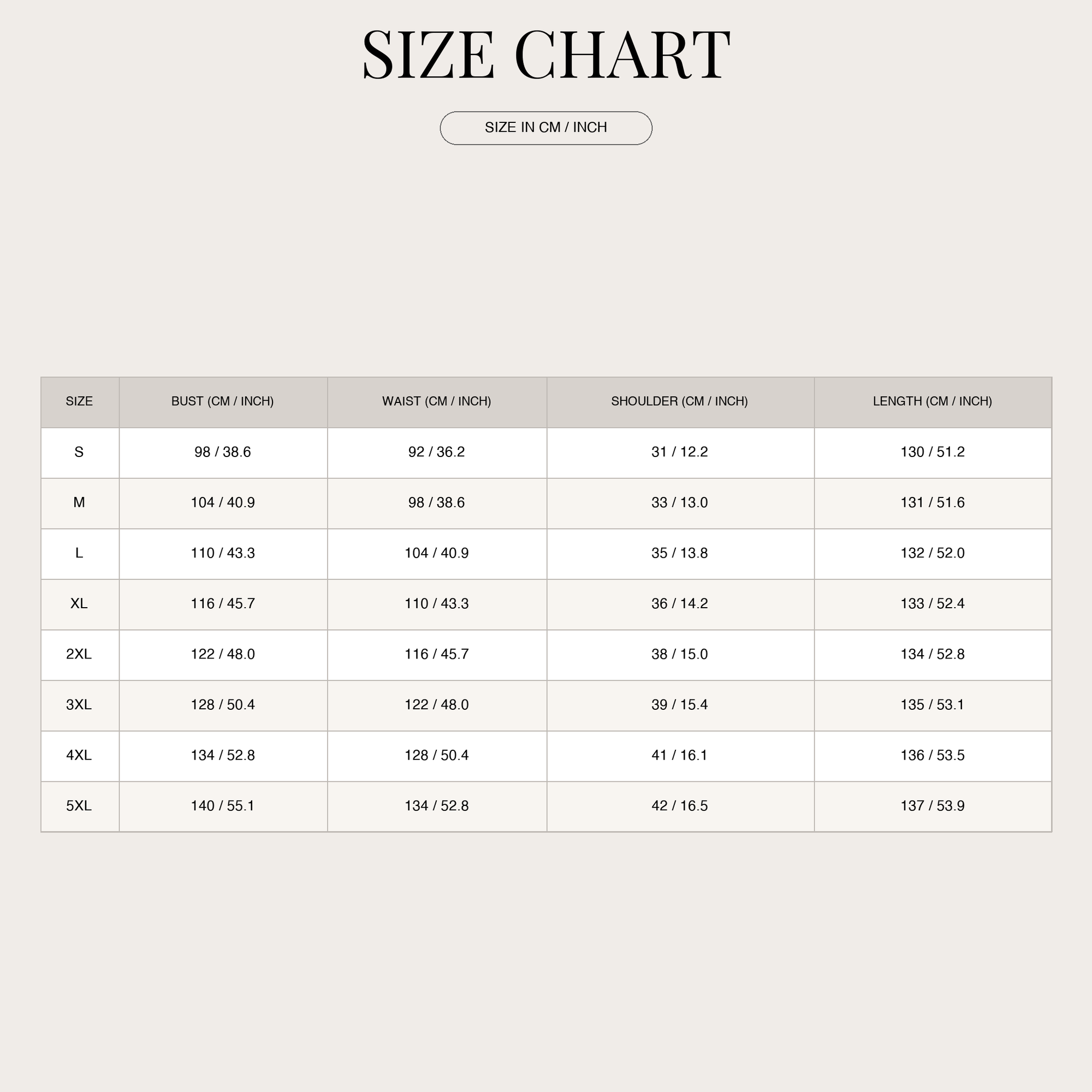 Size Chart