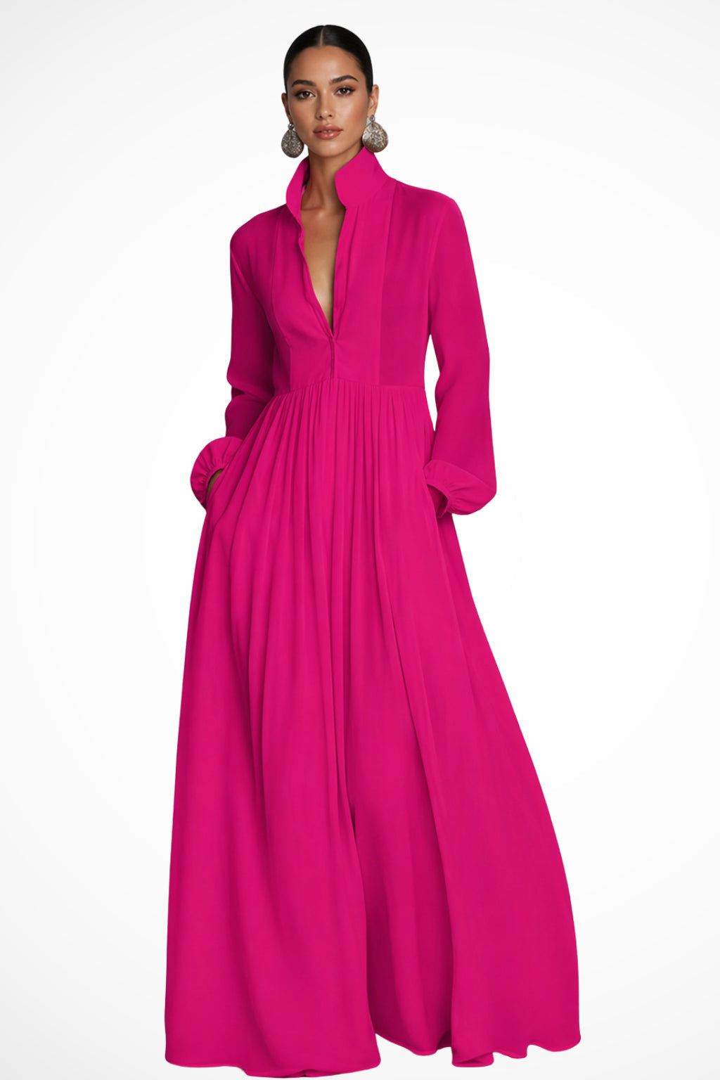 Womens_Long_Sleeve_Maxi_Dress_With_Pockets_and_Button_Placket_2