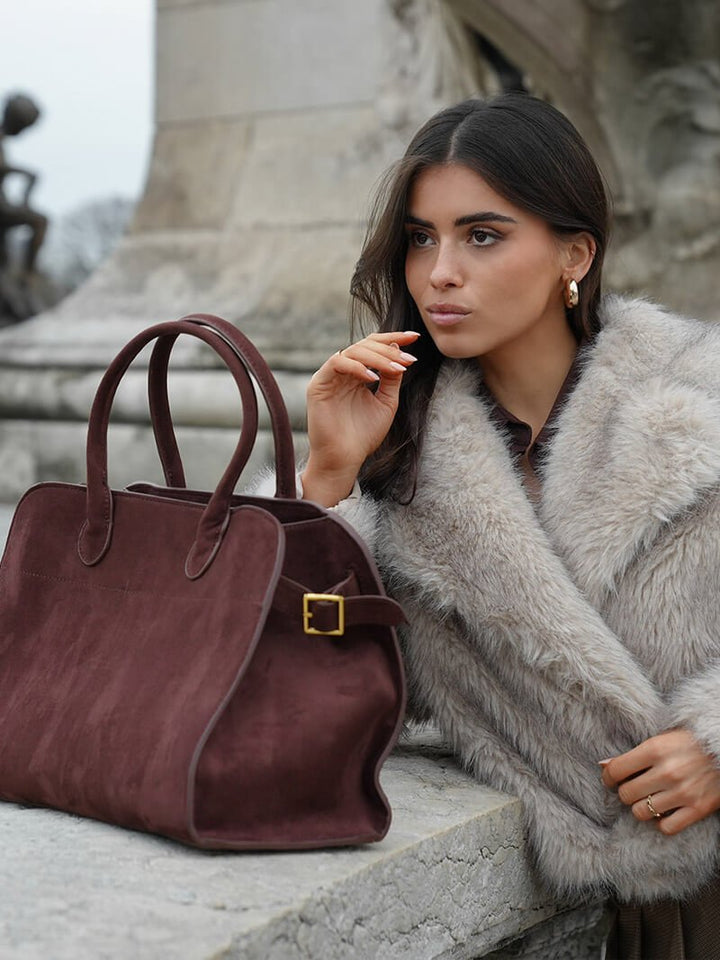 Women's Luxurious Suede Shopper-Bag – Roomy and Structured 9