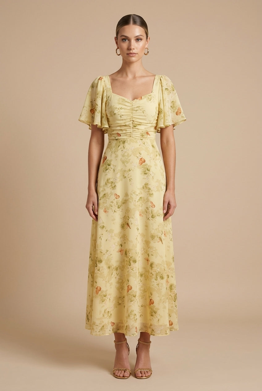 Womens_Maxi_Dress_Square_neckline_with_floral_pattern_and_flounce_1