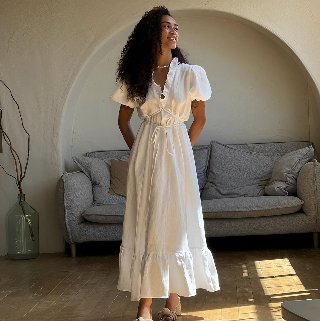 Womens_Maxi_Dress_with_ruffled_collar_and_puff_sleeves_1