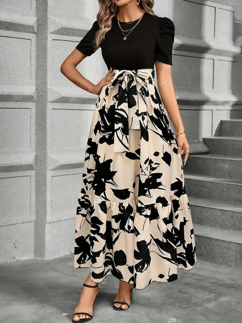 Womens_Maxi_Gown_Botanical_Print_Balloon_Sleeves_3