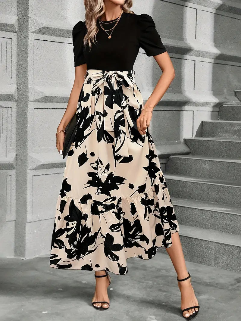 Womens_Maxi_Gown_Botanical_Print_Balloon_Sleeves_4