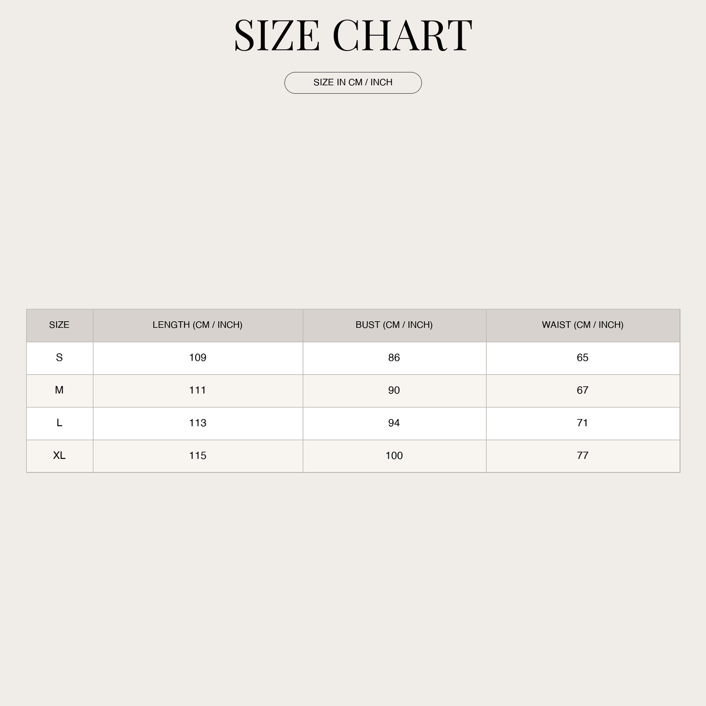Women's Elegant Summer Midi Dress – Deep V-Neck and Twist Detail size chart