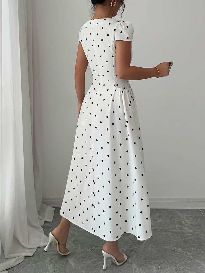 Womens_Midi_Dress_Printed_V_Neck_with_Puff_Sleeves_4