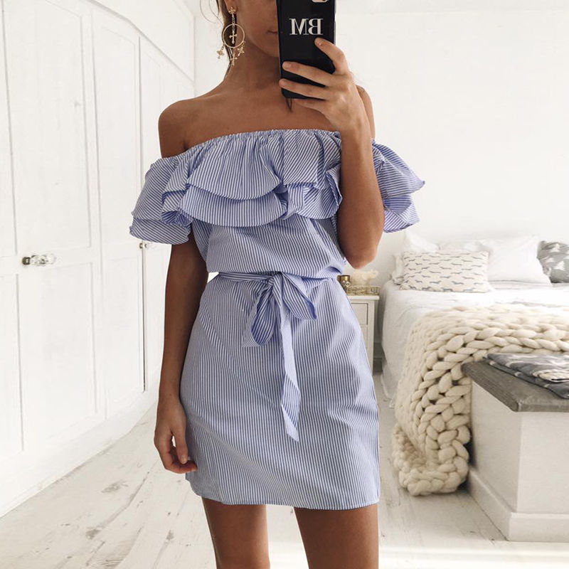 Womens_Mini_Dress_Off_Shoulder_Ruffled_Bodice_2