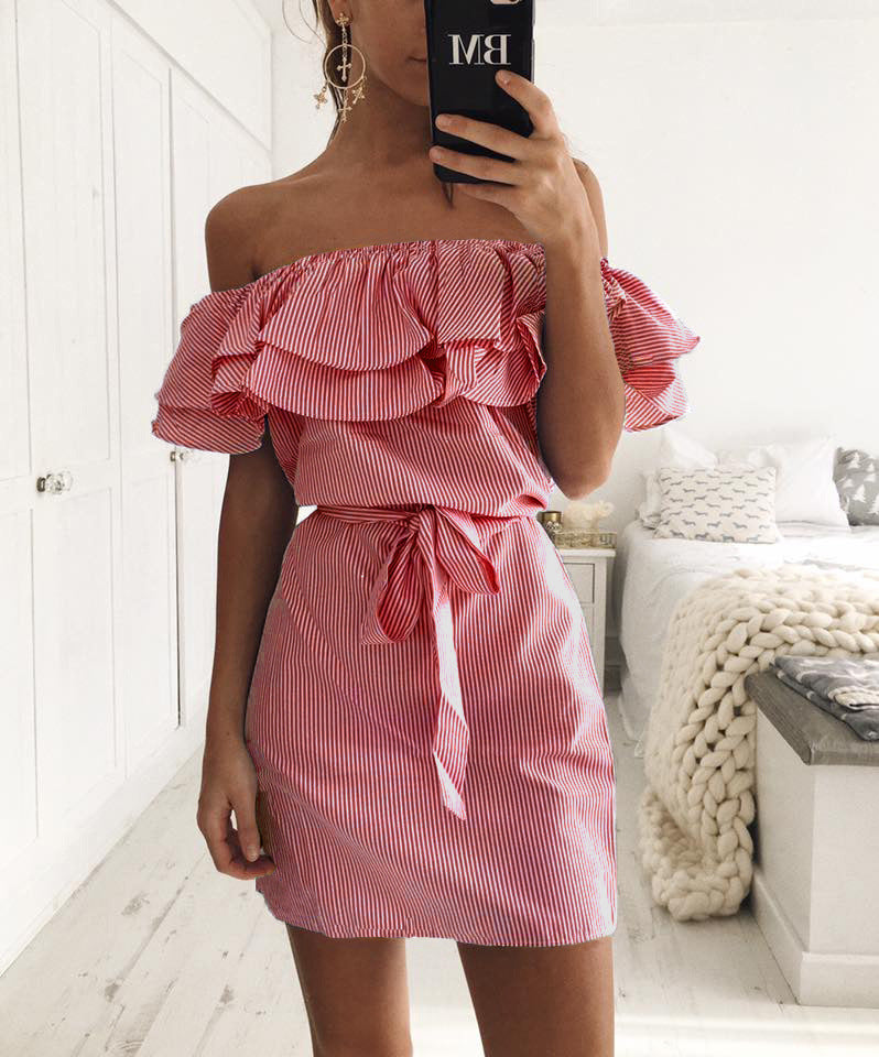 Womens_Mini_Dress_Off_Shoulder_Ruffled_Bodice_5