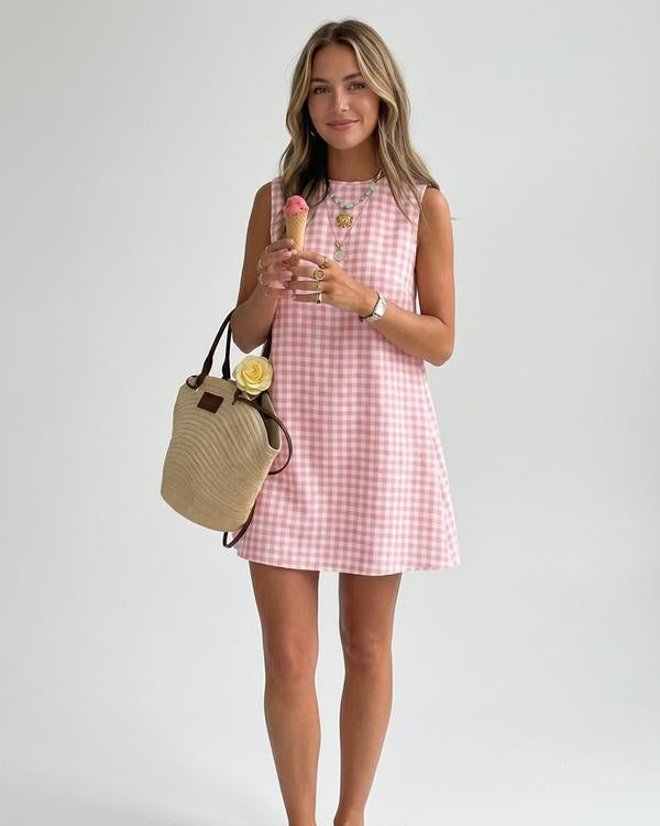 Womens_Mini_Playsuit_With_Vichy_Check_Pattern_and_Straight_Cut_7