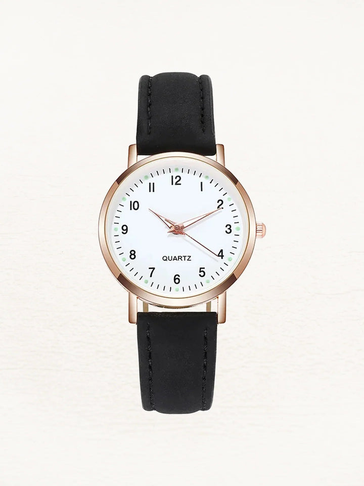 Women's Minimalist Wristwatch – With a Round Dial and a Soft Leather Watch Band 1