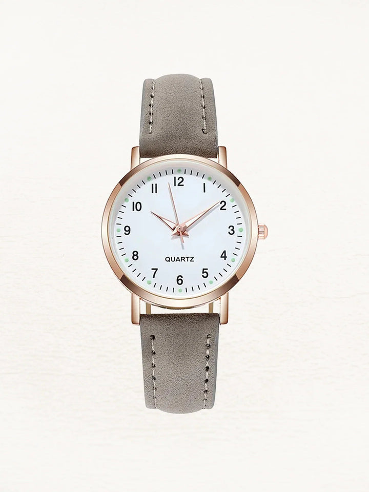 Women's Minimalist Wristwatch – With a Round Dial and a Soft Leather Watch Band 5