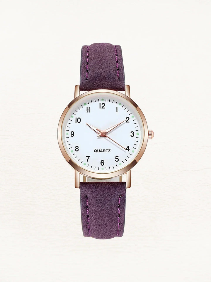 Women's Minimalist Wristwatch – With a Round Dial and a Soft Leather Watch Band 9