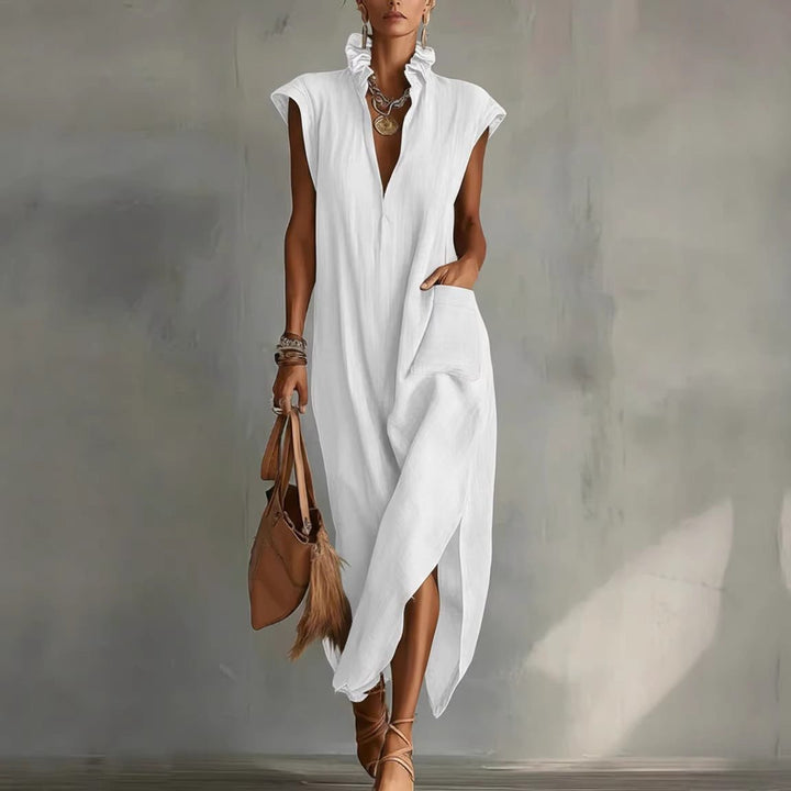 Womens_Modern_Linen_Midi_Shirt_Dress_Sleeveless_1