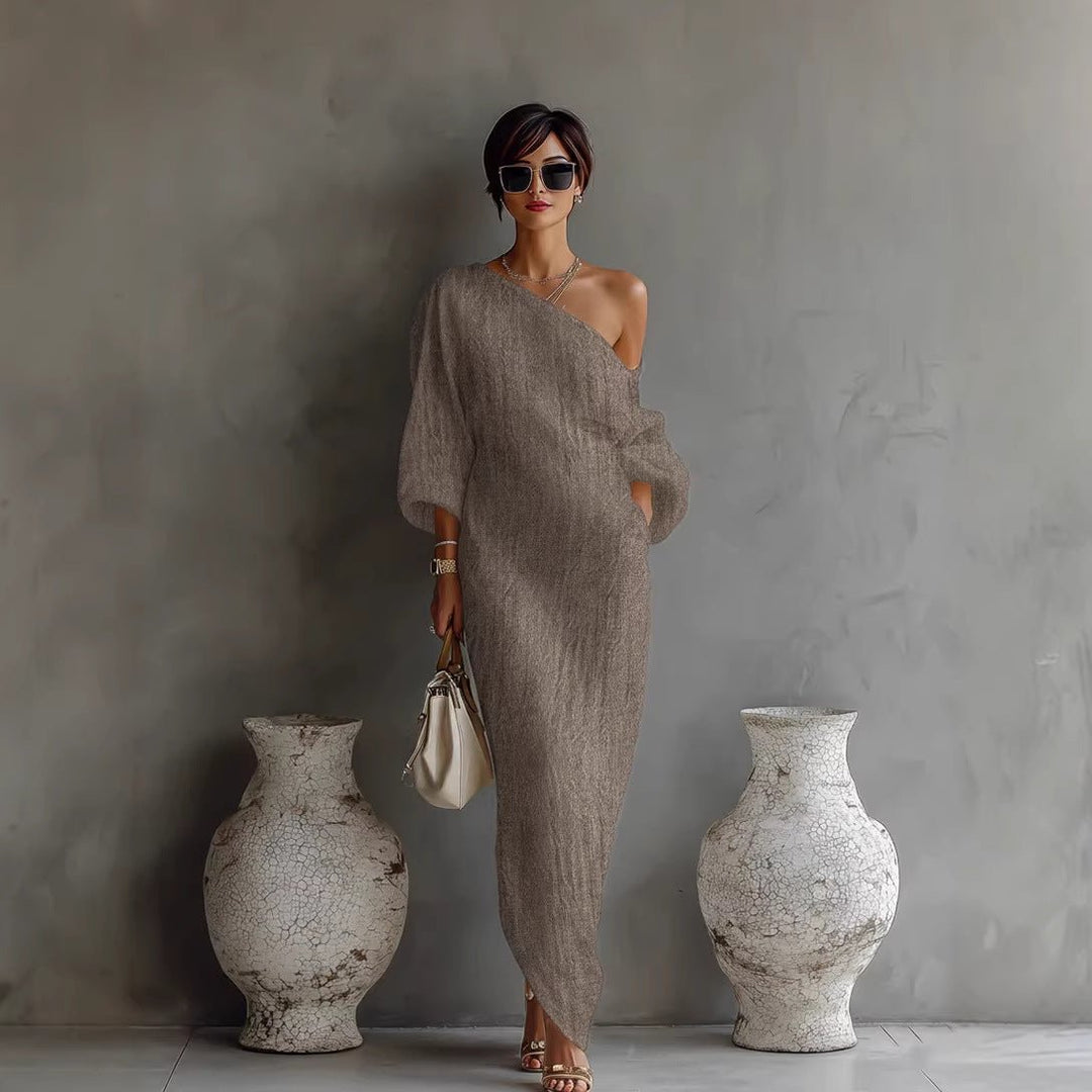 Womens_Off_Shoulder_Maxi_Dress_Lantern_Sleeves_1