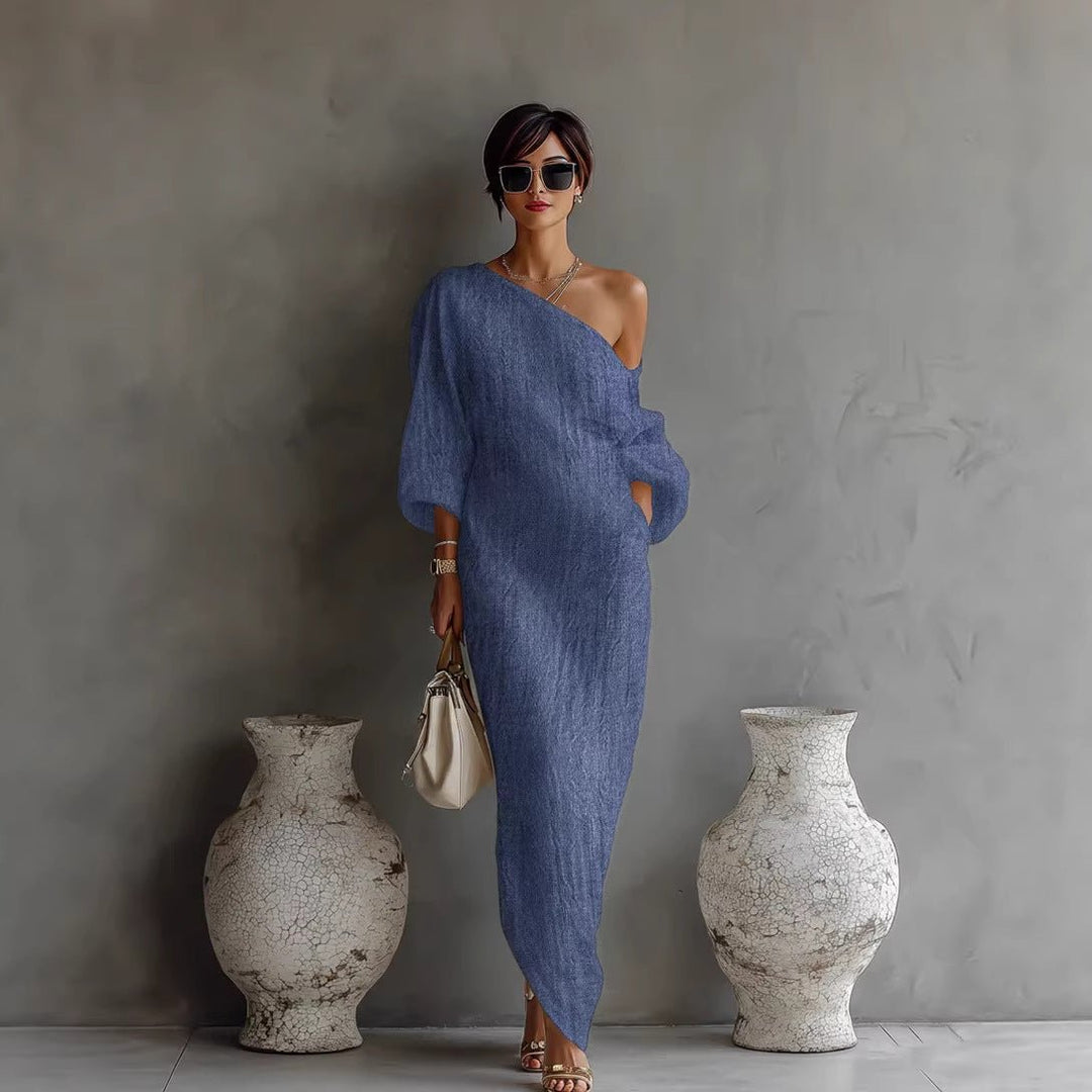Womens_Off_Shoulder_Maxi_Dress_Lantern_Sleeves_3