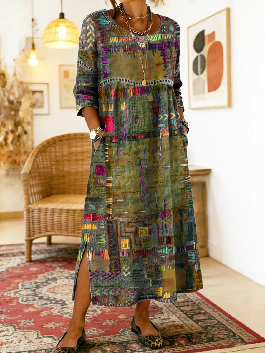 Womens_Patchwork_Dress_Ethnic_style_with_colorful_patterns_11