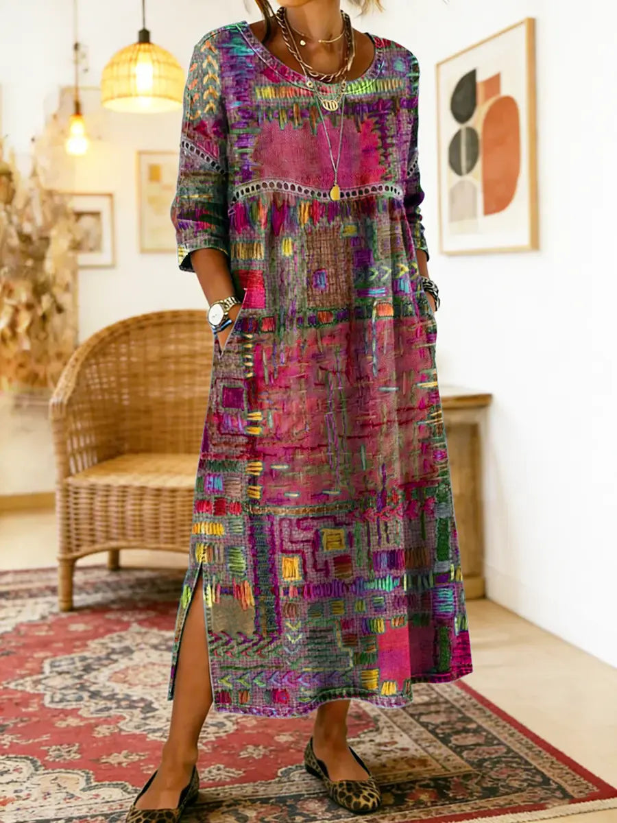 Womens_Patchwork_Dress_Ethnic_style_with_colorful_patterns_13