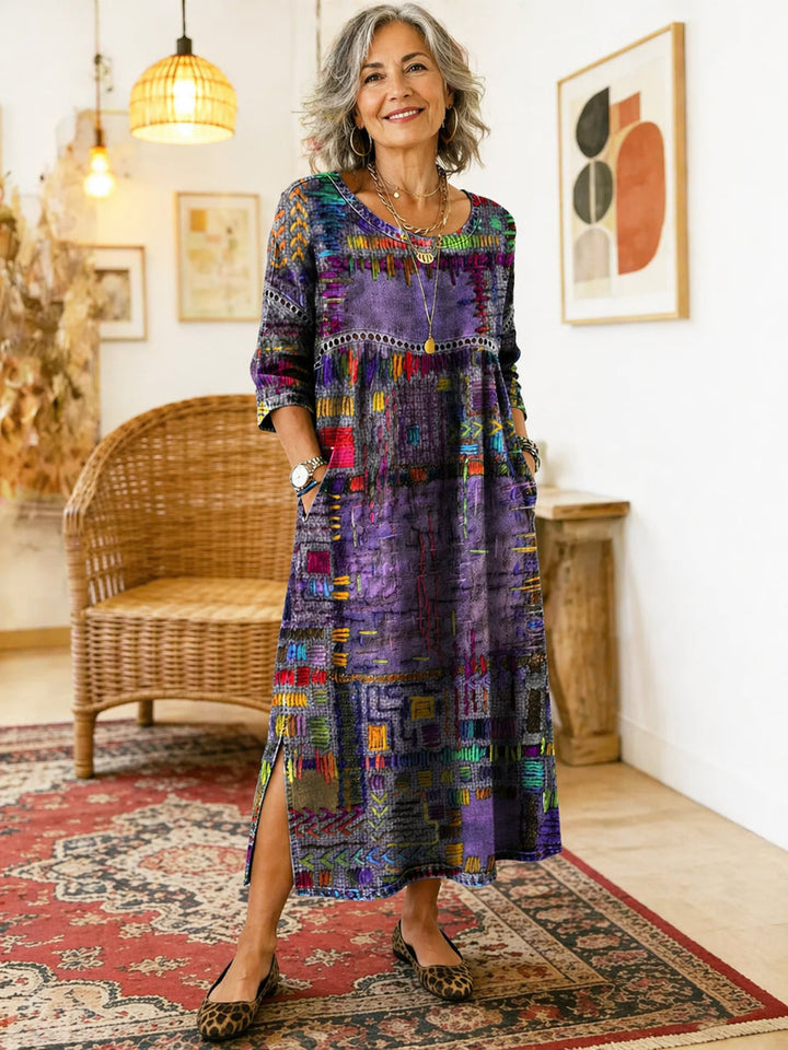 Womens_Patchwork_Dress_Ethnic_style_with_colorful_patterns_3