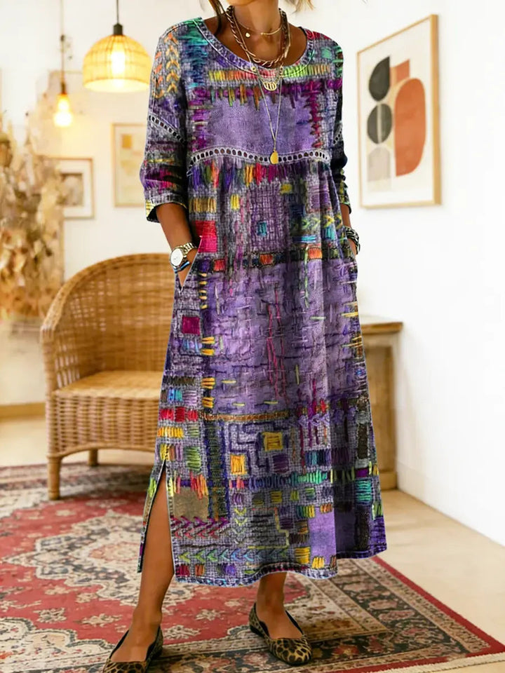 Womens_Patchwork_Dress_Ethnic_style_with_colorful_patterns_4