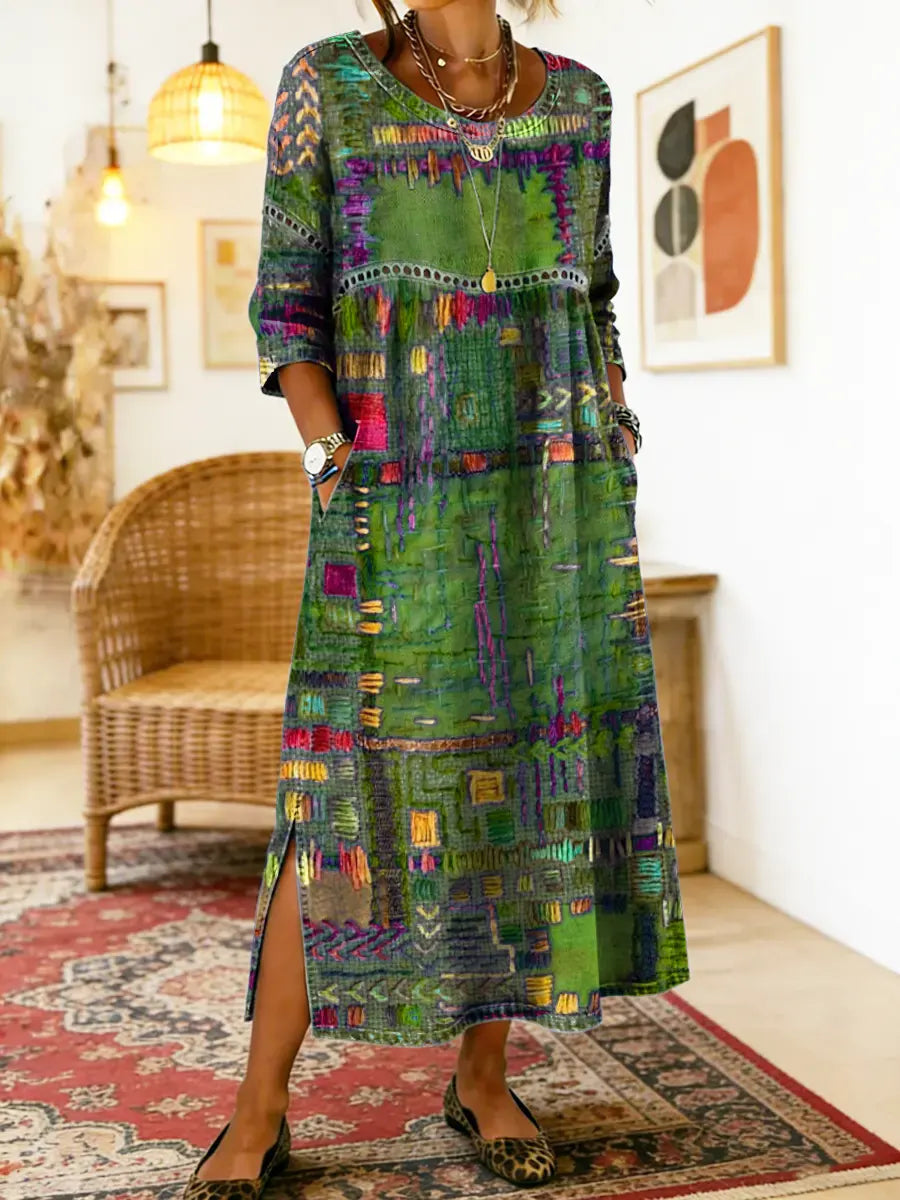 Womens_Patchwork_Dress_Ethnic_style_with_colorful_patterns_5
