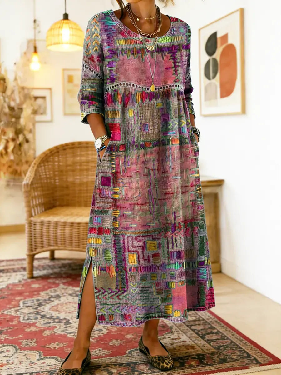 Womens_Patchwork_Dress_Ethnic_style_with_colorful_patterns_6