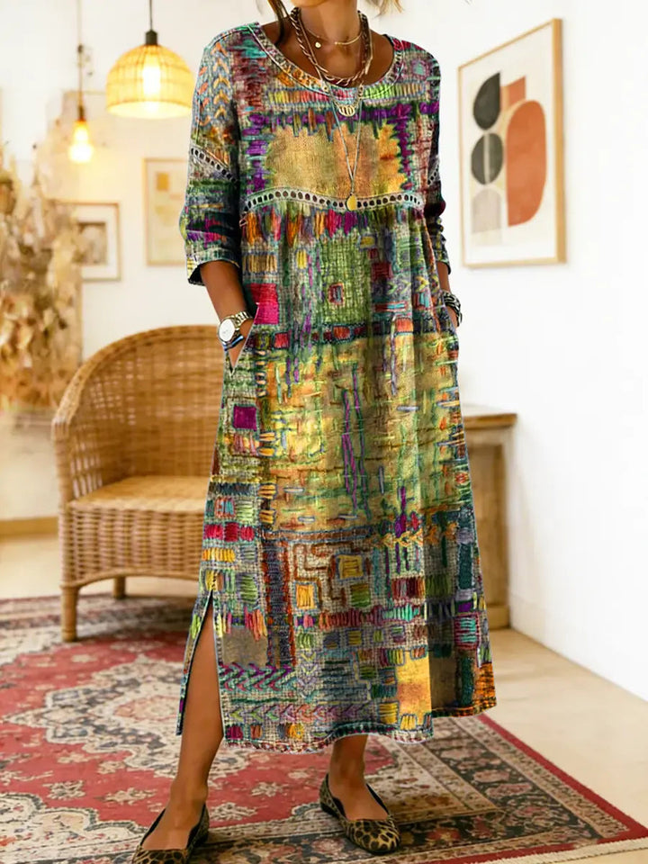 Womens_Patchwork_Dress_Ethnic_style_with_colorful_patterns_7