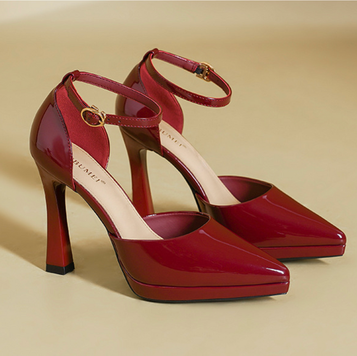 Womens_Patent_Pumps_Pointed_Toe_with_Ankle_Strap_and_Block_Heel_3