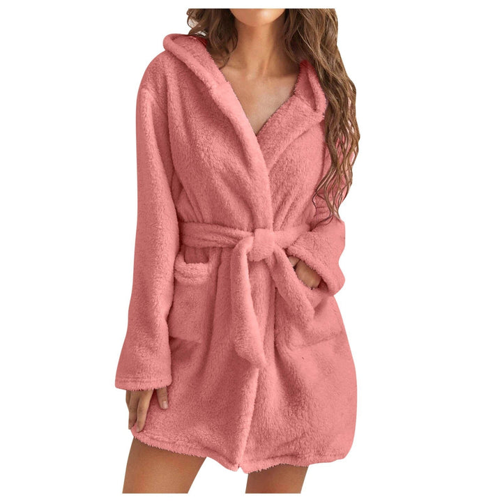 Women's Plush Bathrobe – Soft Warm & Luxurious with Hood 1