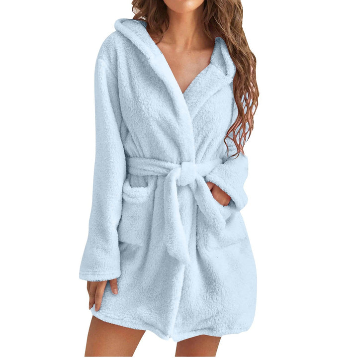 Women's Plush Bathrobe – Soft Warm & Luxurious with Hood 3