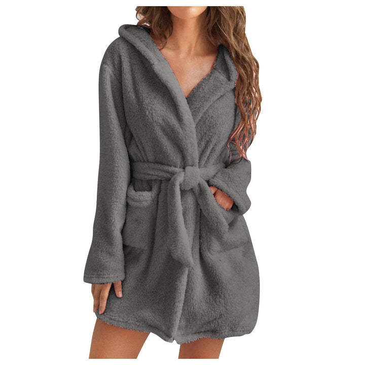 Women's Plush Bathrobe – Soft Warm & Luxurious with Hood 4