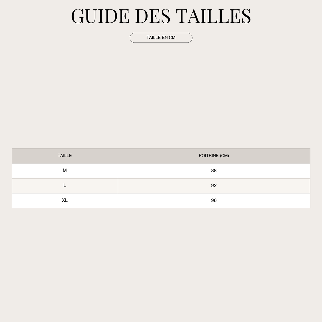 Pull en maille moelleuse pour Femme – Coupe ample et drapée avec poignets boutonnés size chart