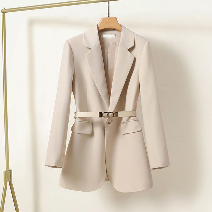 Womens_Polished_Blazer_Long_with_Belt_and_Quality_Materials_1