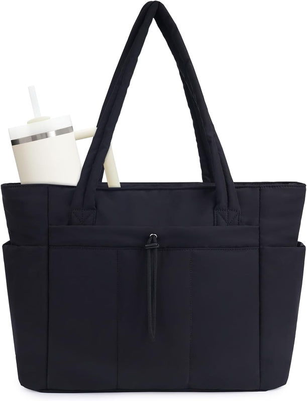 Women's Quilted Puffer Tote Bag – With Laptop and Drink Holder 1