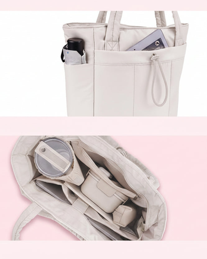 Women's Quilted Puffer Tote Bag – With Laptop and Drink Holder 20