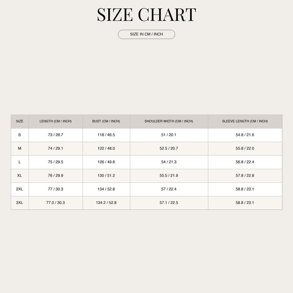 Women's Relaxed Hoodie – Heavyweight Effect and Oversize Cut size chart
