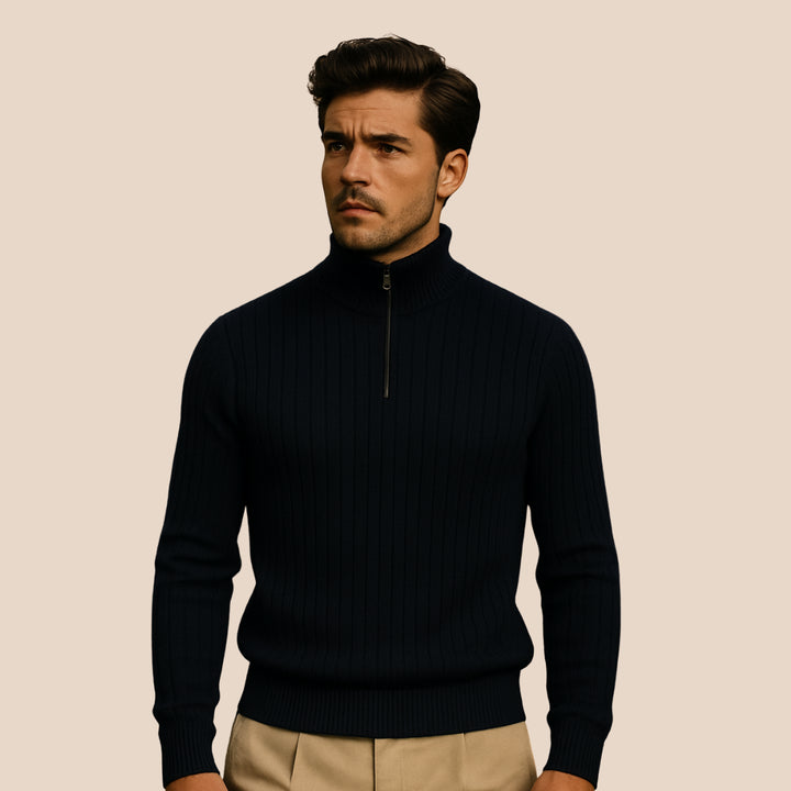 Womens_Ribbed_Knit_Shirt_Half_Zip_Mock_Neck_10