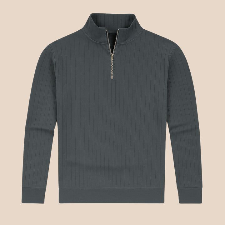 Womens_Ribbed_Knit_Shirt_Half_Zip_Mock_Neck_3