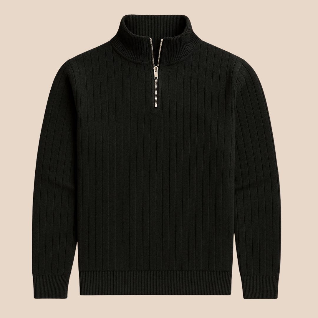 Womens_Ribbed_Knit_Shirt_Half_Zip_Mock_Neck_5