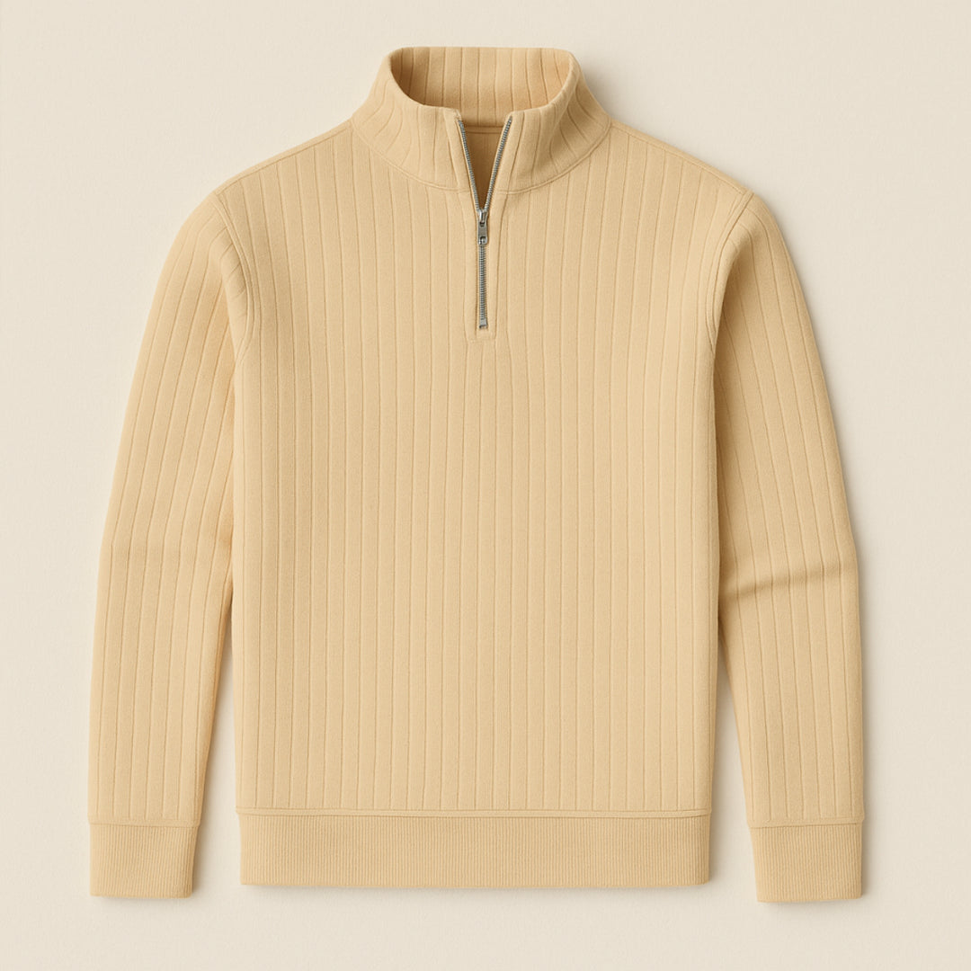Womens_Ribbed_Knit_Shirt_Half_Zip_Mock_Neck_7