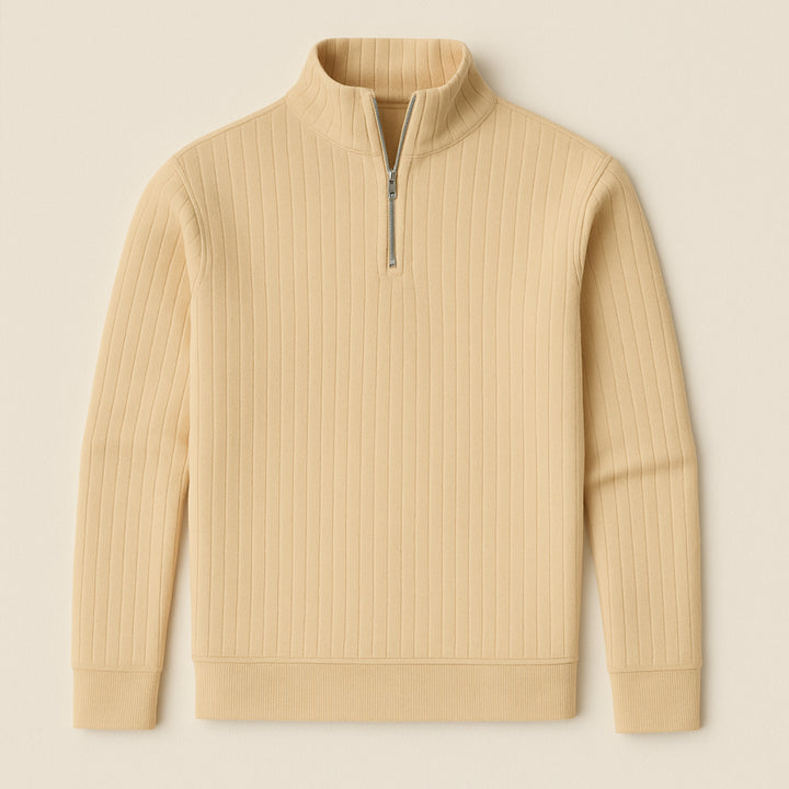 Womens_Ribbed_Knit_Shirt_Half_Zip_Mock_Neck_7