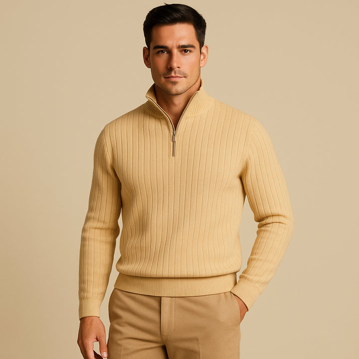 Womens_Ribbed_Knit_Shirt_Half_Zip_Mock_Neck_8