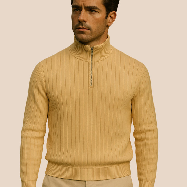 Womens_Ribbed_Knit_Shirt_Half_Zip_Mock_Neck_9