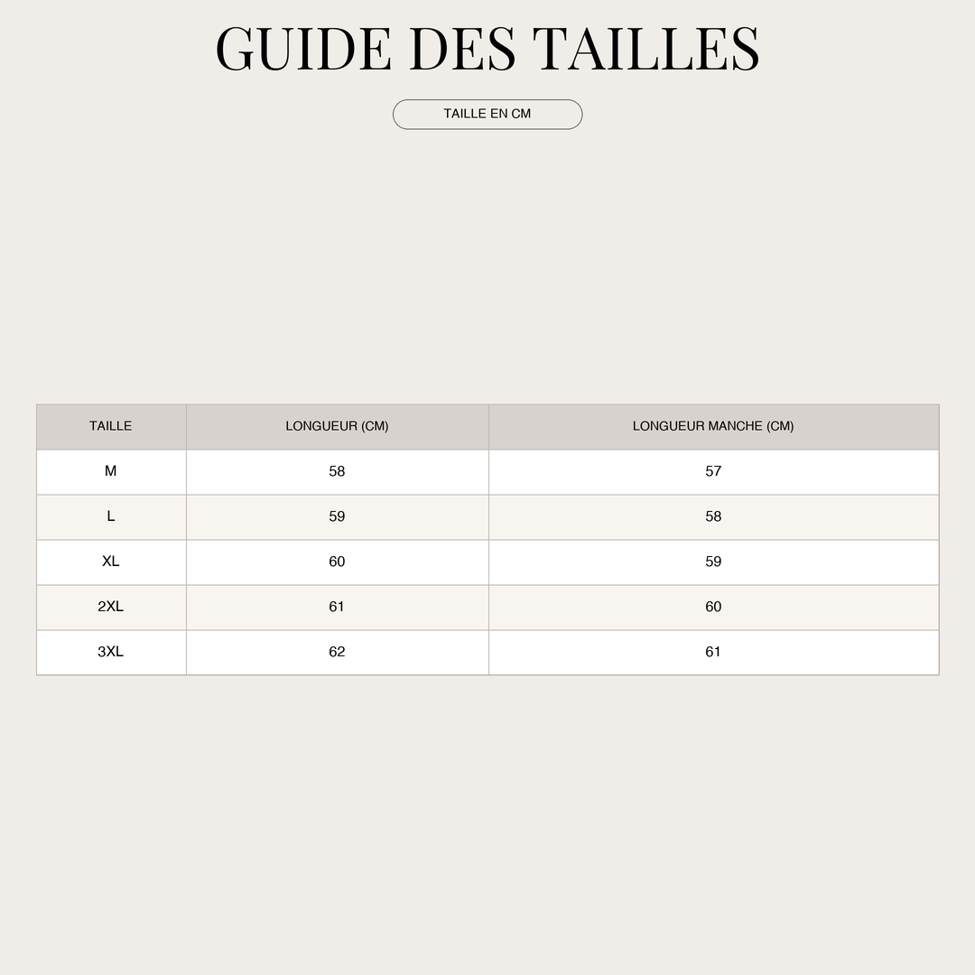 Pull col roulé côtelé pour Femme – Coupe flatteuse et Maille chaude size chart