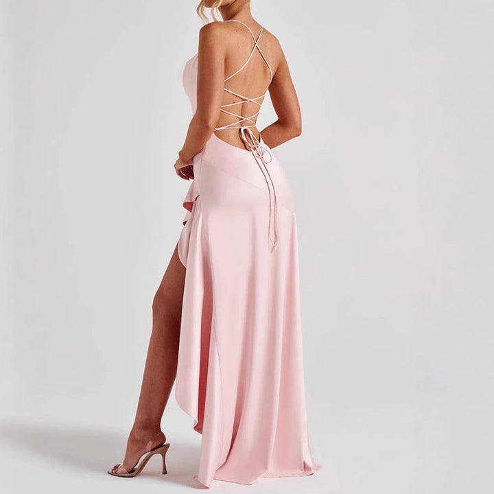 Womens_Satin_Maxi_Dress_Special_Occasion_Waterfall_Neckline_4