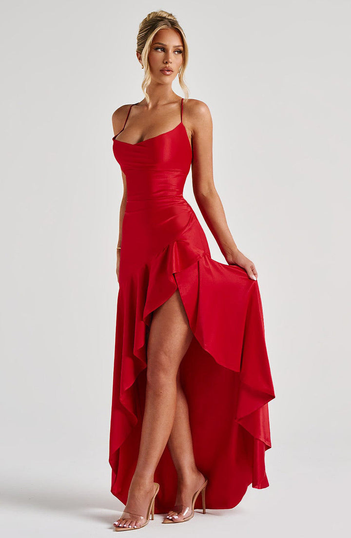 Womens_Satin_Maxi_Dress_Special_Occasion_Waterfall_Neckline_5
